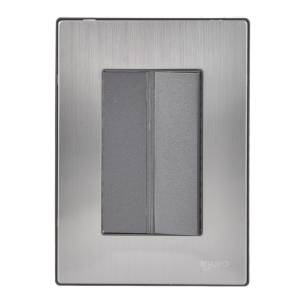 [INOX2005] Placa 3 ventanas con apagador sencillo negro Inox-3 Igoto