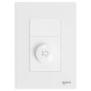 [CRIS1019] Placa 3 Ventanas Con Dimmer Rotativo Blanco Cristal Igoto