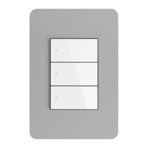 Placa 3 ventanas gris Q GO Bticino