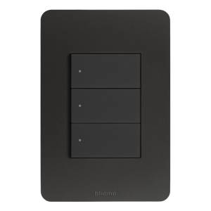 [JA4803JBQ] Placa 3 ventanas negro mate Q GO Bticino