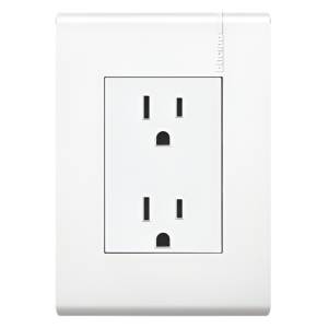 [281261ZN] Placa con contacto duplex 2p+t blanco Modus Pro Bticino