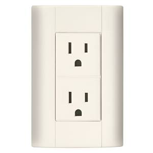 [E6028N] Placa Con Contacto Duplex 2P+T Marfil Modus Bticino