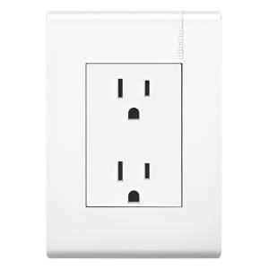 [E6028NPTL] Placa con contacto duplex 2p+t PI blanco Modus Pro Bticino