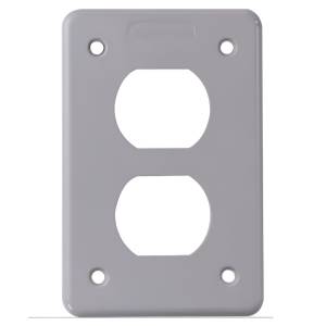 Placa Para Contacto Duplex Tipo Fs Gris Sobreponer Tramontina