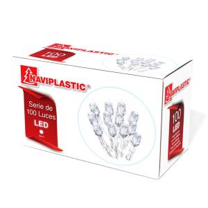 Serie Navideña 100 Luces Cable Transp Led 07W Luz Blanca Naviplastic