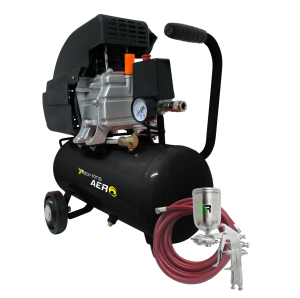 [37008K] Compresor aire 018l 2.0hp con manguera 5mt y pistola de gravedad Goni