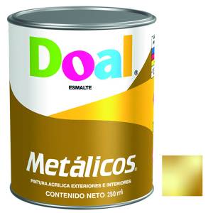 Pintura acrilica para metalicos oro rico 0.25 lt Doal