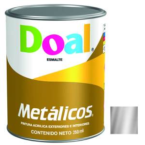 Pintura acrilica para metalicos plata 0.25 lt Doal