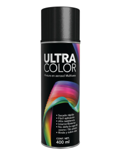 Pintura En Aerosol 400Ml Negro Brillante Ultracolor