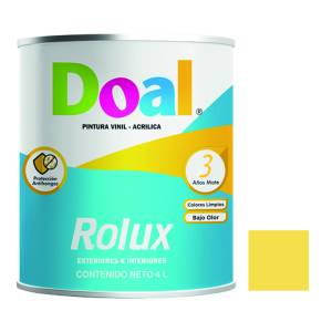 Pintura vinil rolux amarillo intenso 4.0 lt Doal