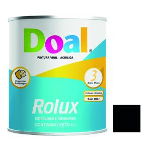 Pintura vinil rolux negro 4.0 lt Doal