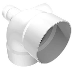 Codo PVC cementar 90 110mm 4" salida lateral y salida trasera 2" cresco/amanco