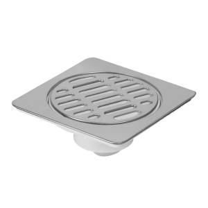 [229004ZN] Coladera cuadrada 4x4 de acero inoxidable con val anti-olores 2313 Flexima