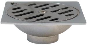 Coladera cuadrada 4x4 laton cr46 Rugo