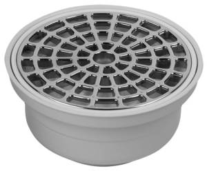 [8208ZN] Coladera universal PVC con rejilla de acero inoxidable 2259 Fleximatic