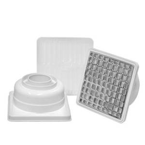 Coladera universal PVC cuadrada con rejilla de acero inoxidable 2602 Fleximatic