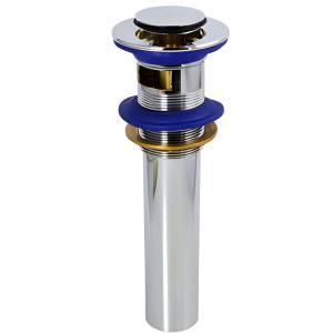 Contra Para Lavabo Laton Push Con Rebosadero Acabado Cromado Rugo