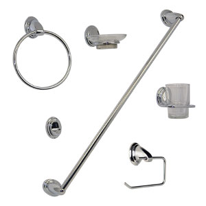 [196896ZN] Juego De Accesorios Para Baño Empotrar 6 Pz Cromado 36005 Fontanery