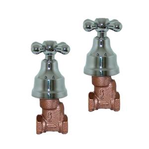 [14968ZN] Juego llaves empotrar roscables bronce cruceta 40CR Rugo