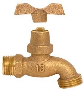 [2D] Llave Manguera 013Mm 1/2" De Bronce Con Maneral Desmontable 2D Rugo