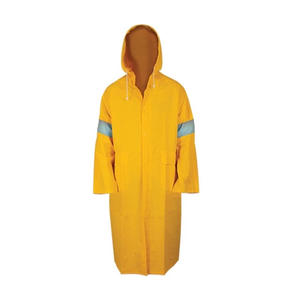 [I-4249R] Gabardina Impermeable Con Reflejante Y Capucha