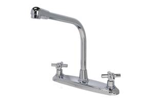 Mezcladora Fregadero De Bronce Tipo Cobra Maneral Cruz 1/4 De Vuelta Cromada 11013 Fontanery