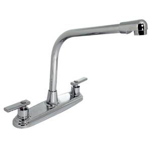Mezcladora fregadero de bronce tipo cobra maneral palanca 1/4 de vuelta cromada 8ID Rugo