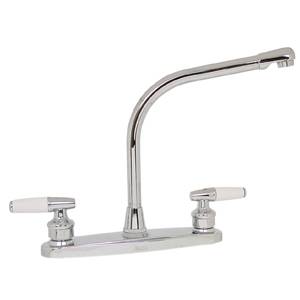 Mezcladora fregadero de bronce tipo cobra maneral palanca 1/4 de vuelta cromada 8IPP Rugo