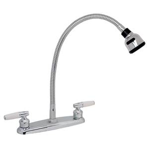 Mezcladora fregadero de bronce tipo flexible maneral palanca 1/4 de vuelta cromada 8IPF Rugo
