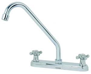 [14955ZN] Mezcladora Fregadero De Bronce Tipo Standard Maneral Cruz 1/4 De Vuelta Cromada 11003 Fontanery