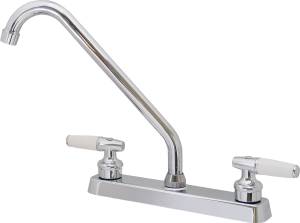 Mezcladora fregadero de bronce tipo standard maneral palanca 1/4 de vuelta cromada 8P Rugo