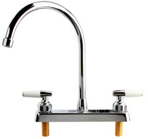 Mezcladora fregadero plastica tipo curvo maneral palanca 1/4 de vuelta cromada 4485 Fleximatic