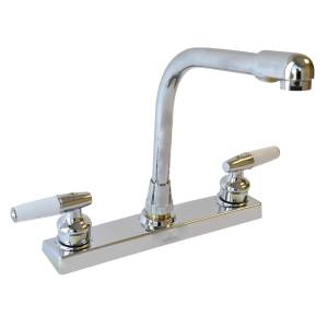 Mezcladora Fregadero Zinc Tipo Cobra Maneral Palanca 1/4 De Vuelta Cromada Mfvz003 Vianti