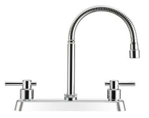 Mezcladora fregadero zinc tipo flexible maneral palanca 1/4 de vuelta cromada MFVZF001 Vianti