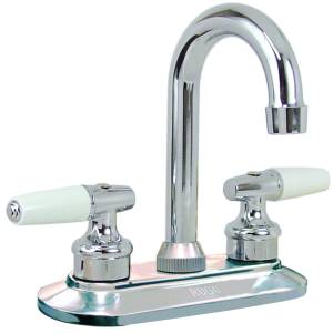 Mezcladora Lavabo De Bronce Tipo Bar Maneral Palanca 1/4 De Vuelta Cromada 24Ip Rugo