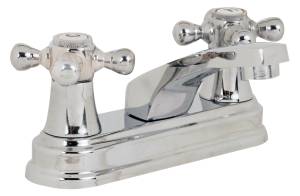 Mezcladora Lavabo De Bronce Tipo Standard Maneral Cruz 1/4 De Vuelta Cromada 21013 Fontanery