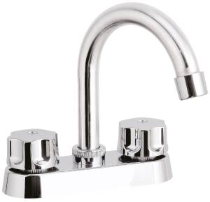[282794ZN] Mezcladora lavabo laton tipo curvo maneral standard cromada Vianti