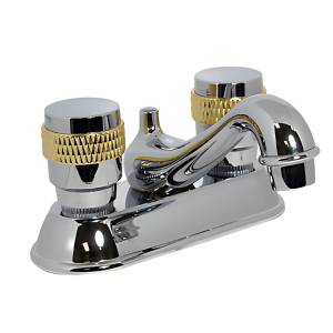 Mezcladora Lavabo Plastica Tipo Standard Maneral Standard 1/4 De Vuelta Cromada/Oro 21003 Fontane