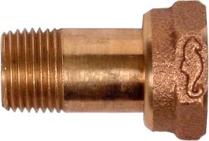 [7392ZN] Niple medidor de bronce 1/2" x 1-5/8" con tuerca 3/4" NMT Rugo