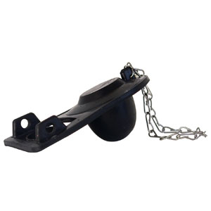 [16403ZN] Pera sapo 2" plastica negra con cadena de acero inoxidable 55I Rugo