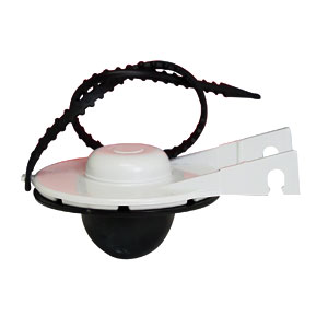 [16404ZN] Pera Sapo 2" Plastica Negra Con Cadena Plastica 55P Rugo