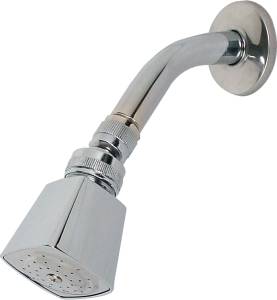 Regadera Con Brazo Cuadrada 02" Zamac Cromada Florencia 44F Rugo