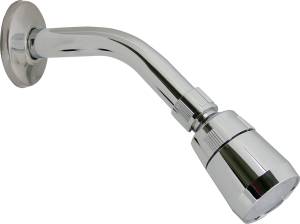 [5758ZN] Regadera con brazo redonda 01" plastica cromada Italia 44IB Rugo