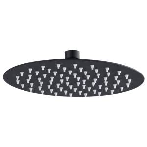 Regadera Sin Brazo Redonda 08" Acero Inoxidable Negra Vianti