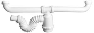 [2347] Salida central para fregadero con trampa y extension flexible PVC 2347 Fleximatic