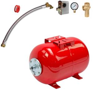 [TO-24L / 13593] Tanque horizontal para hidro 24lts con accesorios Pumps