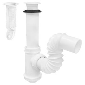 Trampa para lavabo flexible PVC sin contra chica Fleximatic