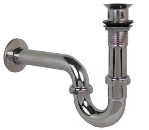 [8271ZN] Trampa Para Lavabo Rigida Con Contra Cromado Laton 29B Rugo