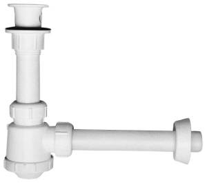 Trampa para lavabo rigida con registro PVC 29p Rugo