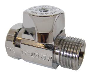 [IP-122] Valvula Control Recta 1/2" X 1/2" Estopera Laton 1/4 Vuelta Coflex